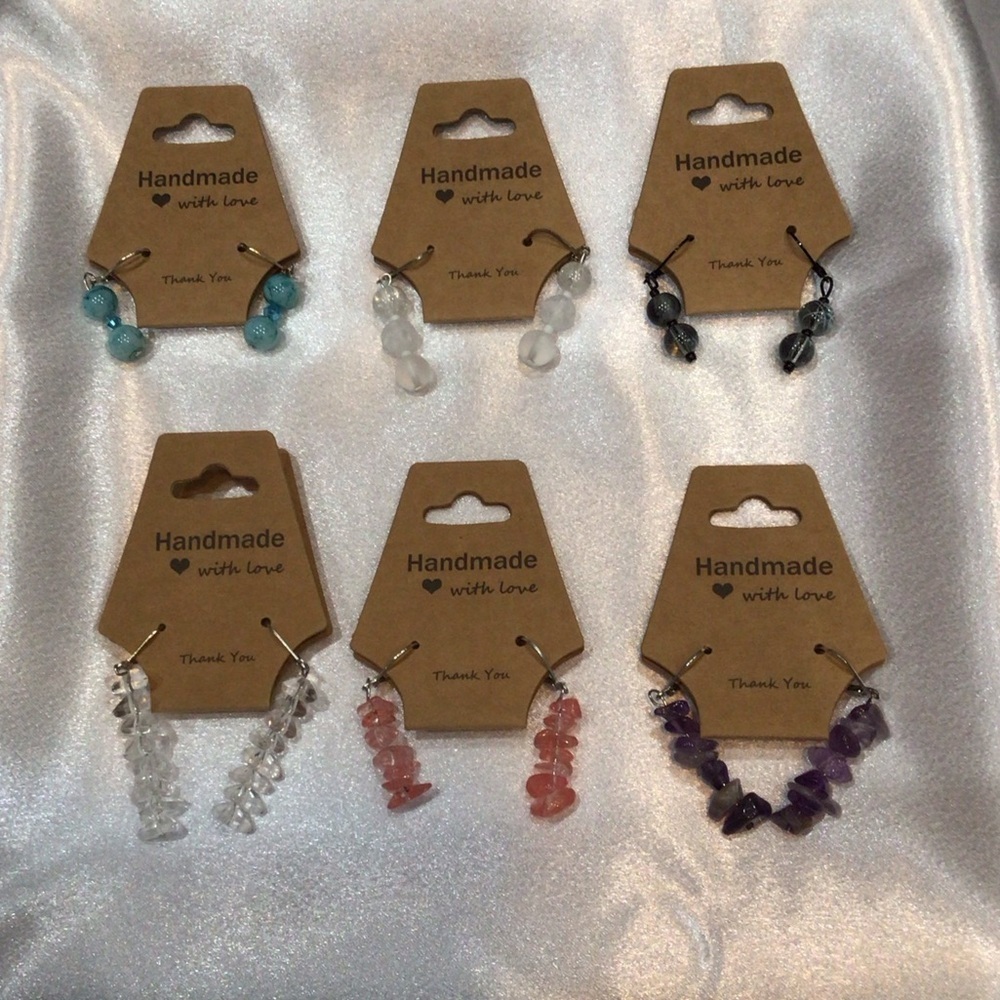 Handmade Multicolor Gemstone Earrings Set